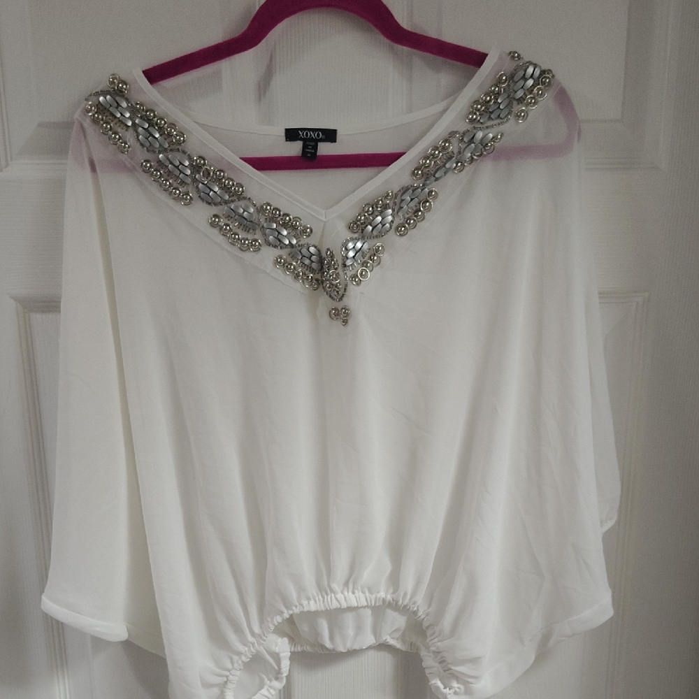 Vince Cream Embellished Blouse